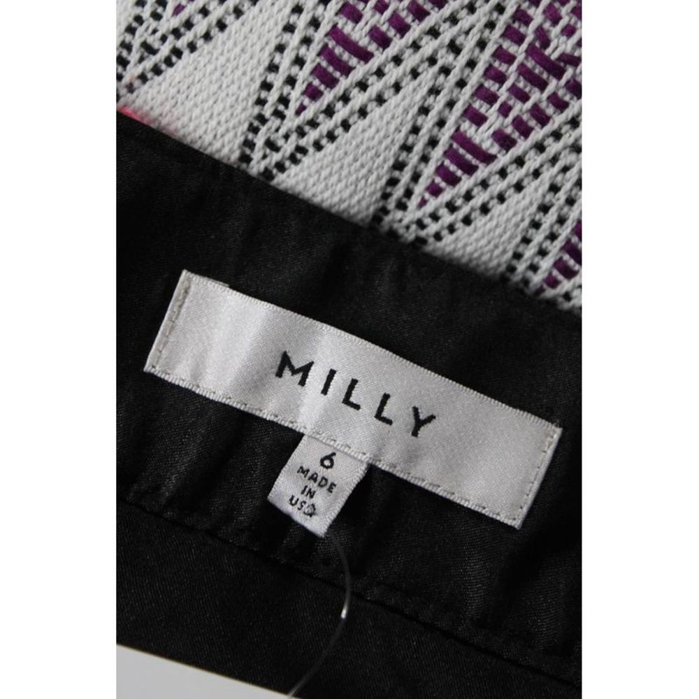 Milly Womens Abstract Print Knit Embroidered Mini Skirt Multicolor Size 6 - Picture 5 of 7